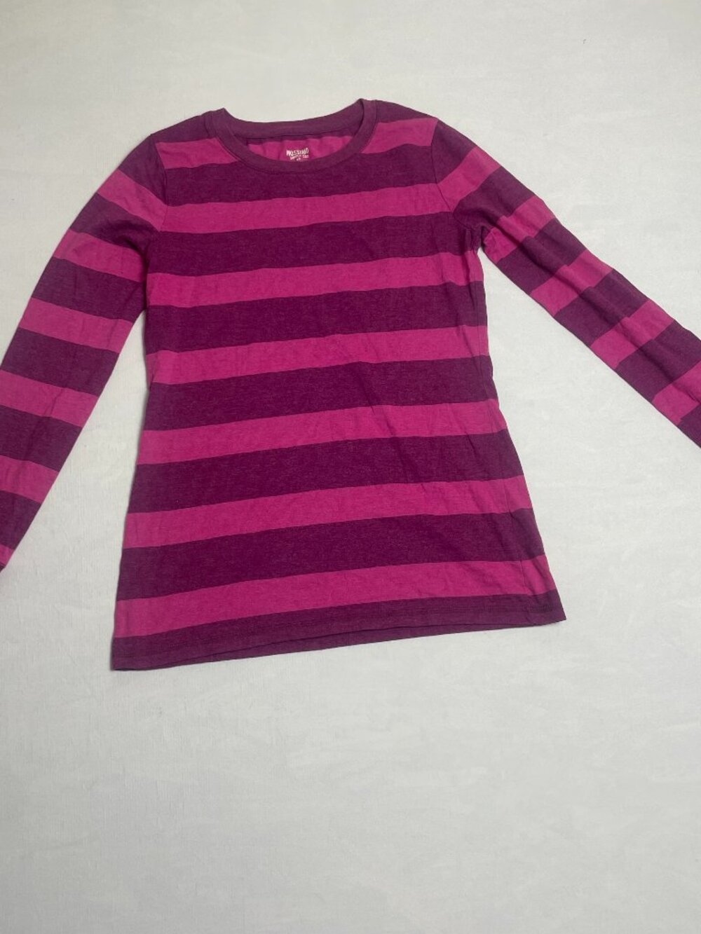 Mossimo Dark Pink Striped LongSleeve T Emo Scene Whims goth Wednesday Skater S/P